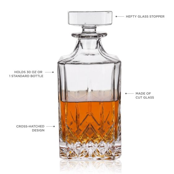 Admiral 30 oz Liquor Decanter By Viski | Crystal Glass Liquor Dispenser ...