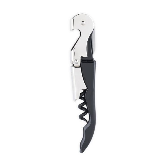 True TrueTap Double Hinged Waiter's Corkscrew, Black Wine Bottle Opener