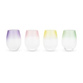 Frosted Trident Stemless Wine Glass