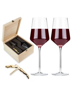 3-piece Raye Crystal Wine Glass and Corkscrew Gift Box Viski