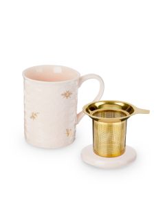 Annette™ Honeycomb Ceramic Tea Mug & Infuser by Pinky Up®