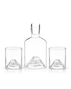 3-Piece Mountain Crystal Decanter and Tumbler Set Viski®