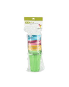 16 oz Bright Color Plastic Cups, Set of 24 by True
