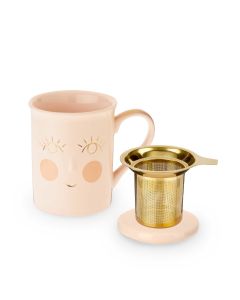 Annette™ Hello Beautiful Ceramic Tea Mug & Infuser by Pinky