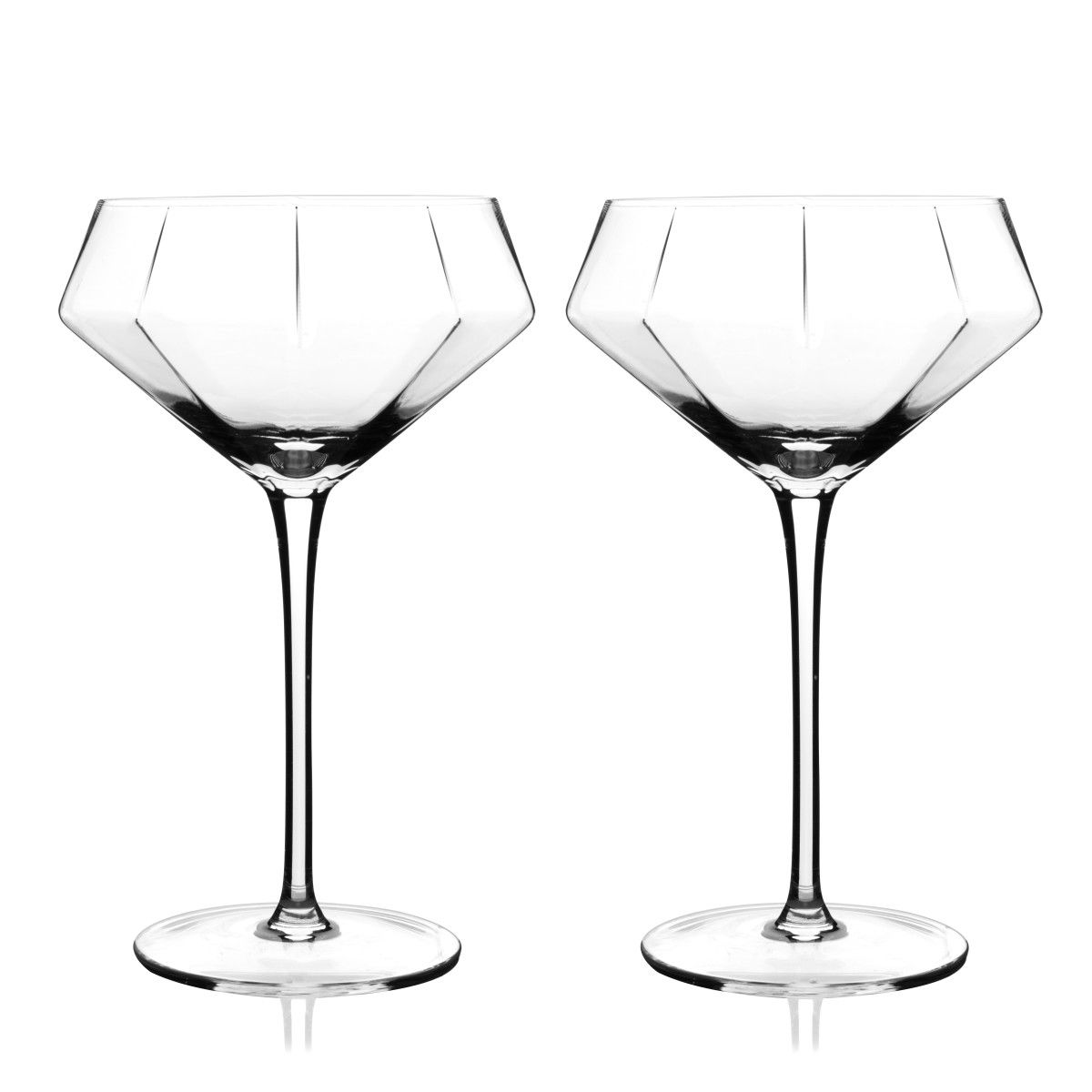 Viski Seneca Glasses - Faceted Stemmed Glasses : Target