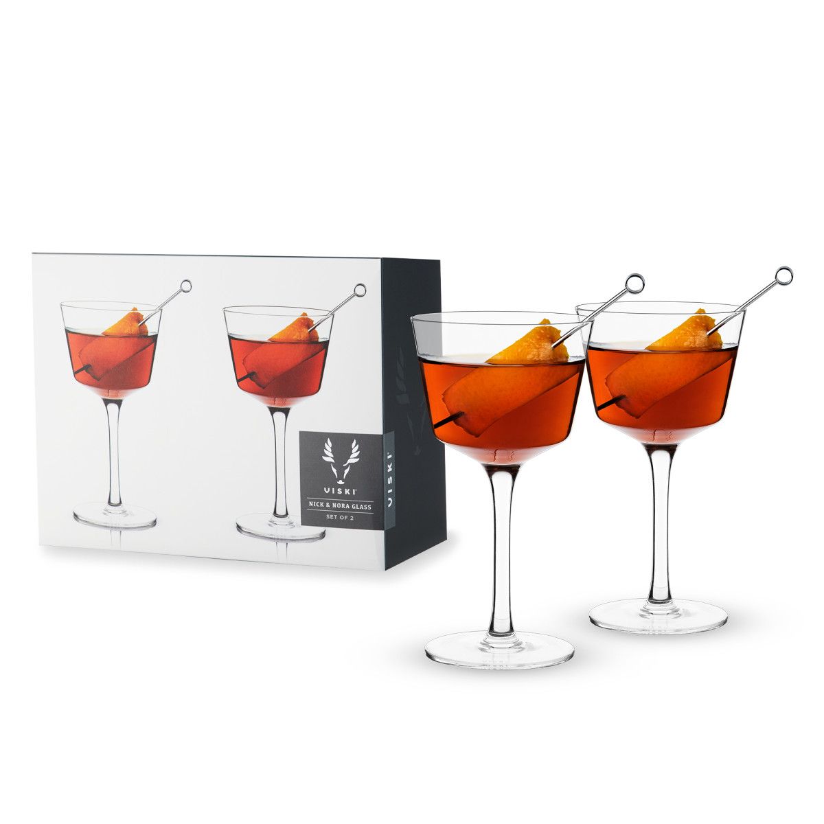 Viski Crystal Set of 2 Manhattan Glasses