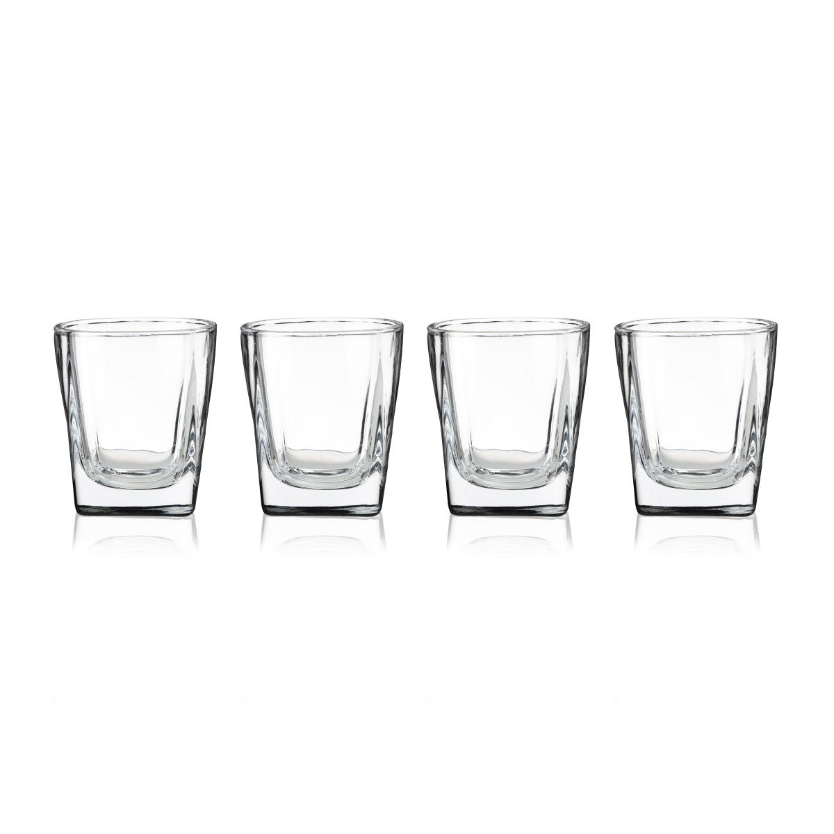 True Square Shot Glasses, Cocktail Measuring Jigger for Whiskey, Vodka, and  Liquor, Dishwasher Safe Drinking Cups, 1.5 Oz. Clear Glasses, Set of 4