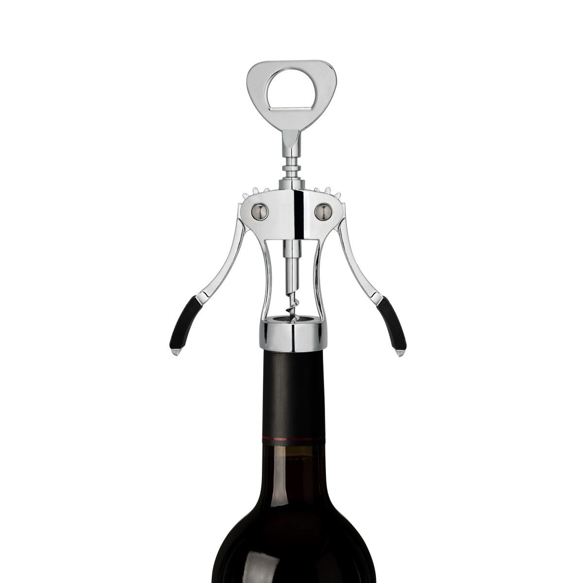 True Spiral Winged Corkscrew, Self Centering Worm, Bottle Opener, Rubber  Grip Arms, Silver Finish : Target