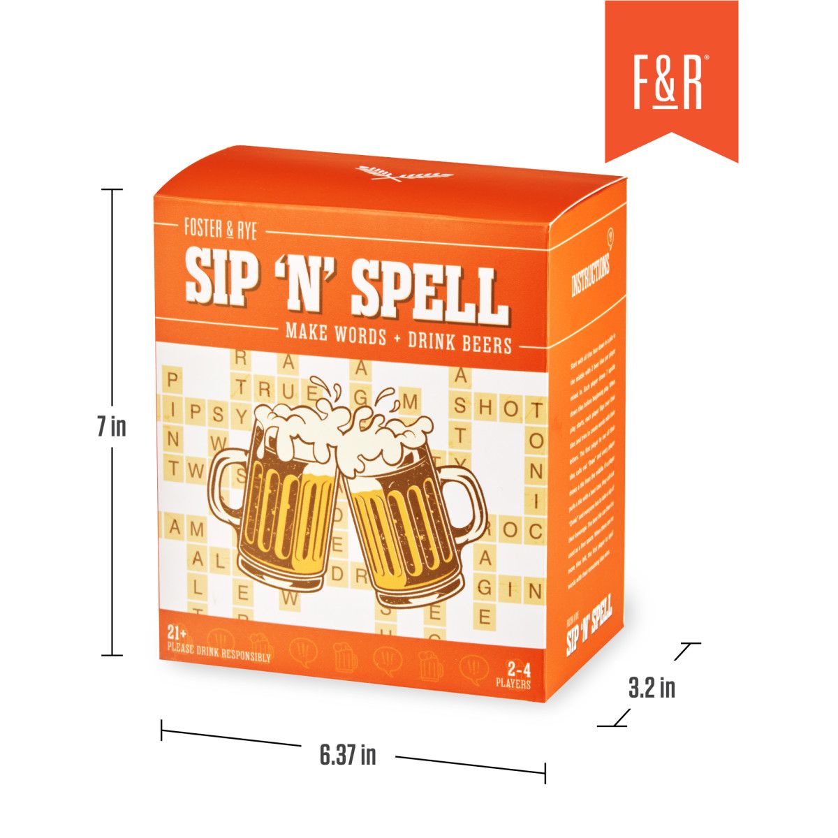 Foster & Rye Sip N Tip Party Game, Board Game for 2 to 4 Players