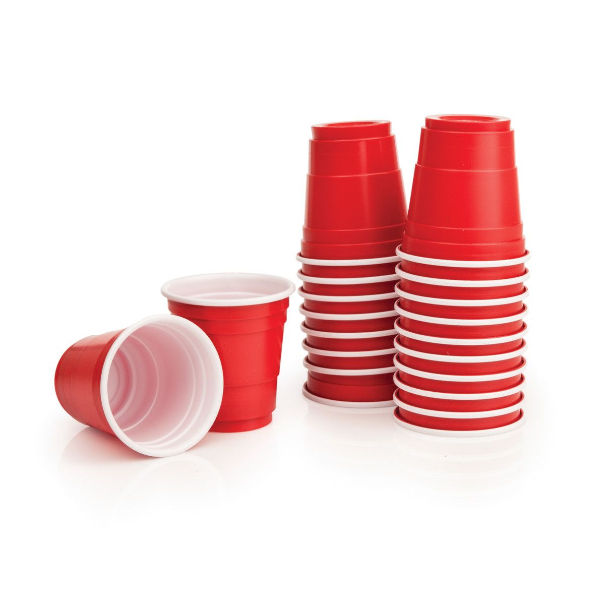 50 Pcs Red Shot Glasses, 2 Oz Small Plastic Reusable Party Cups