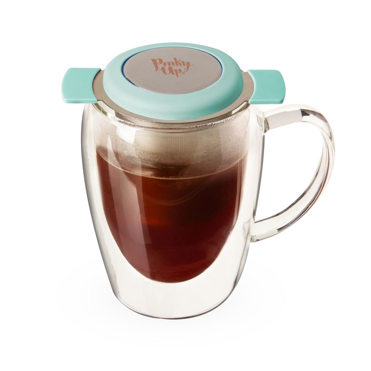 Pinky Up Erin Universal Tea Strainer with Lid - Stainless Steel