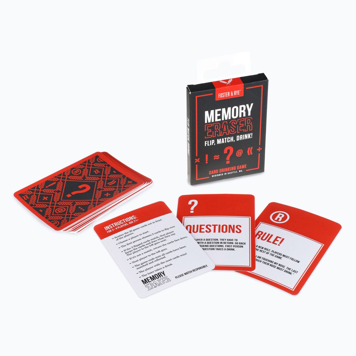 Foster & Rye Memory Eraser, Card Matching Drinking Game