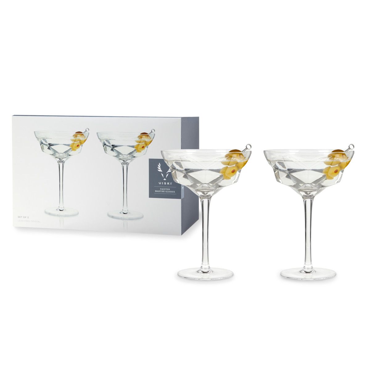 Viski Crystal Martini Glasses - Set of 4