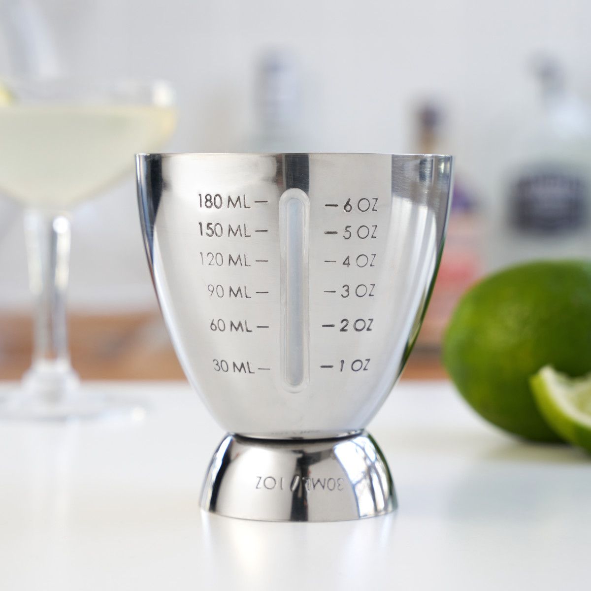 Bar Cocktail Jigger Measured Double 1-6 oz Measuring Jiggers, Stainless  Steel