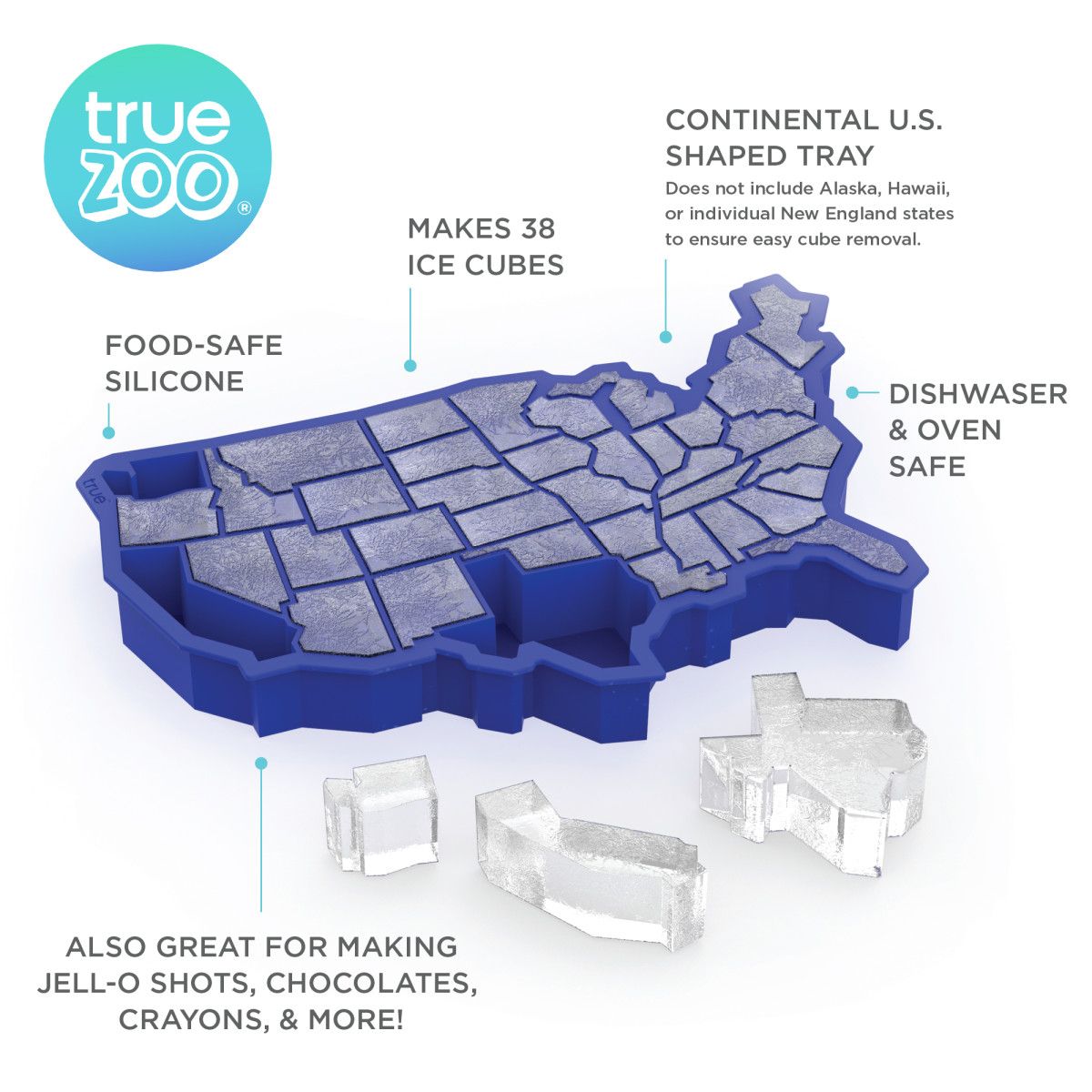 U Ice of A™ Ice Blue Silicone Cube Tray by TrueZoo