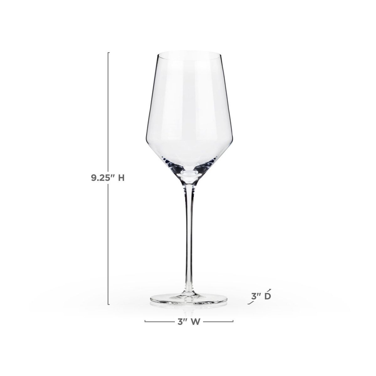 Viski Raye Angled Crystal Chardonnay Wine Glasses Set of 2 - Premium  Crystal Clear Glass, Modern Stemmed, Flat Bottom White Wine Gift Set - 13oz