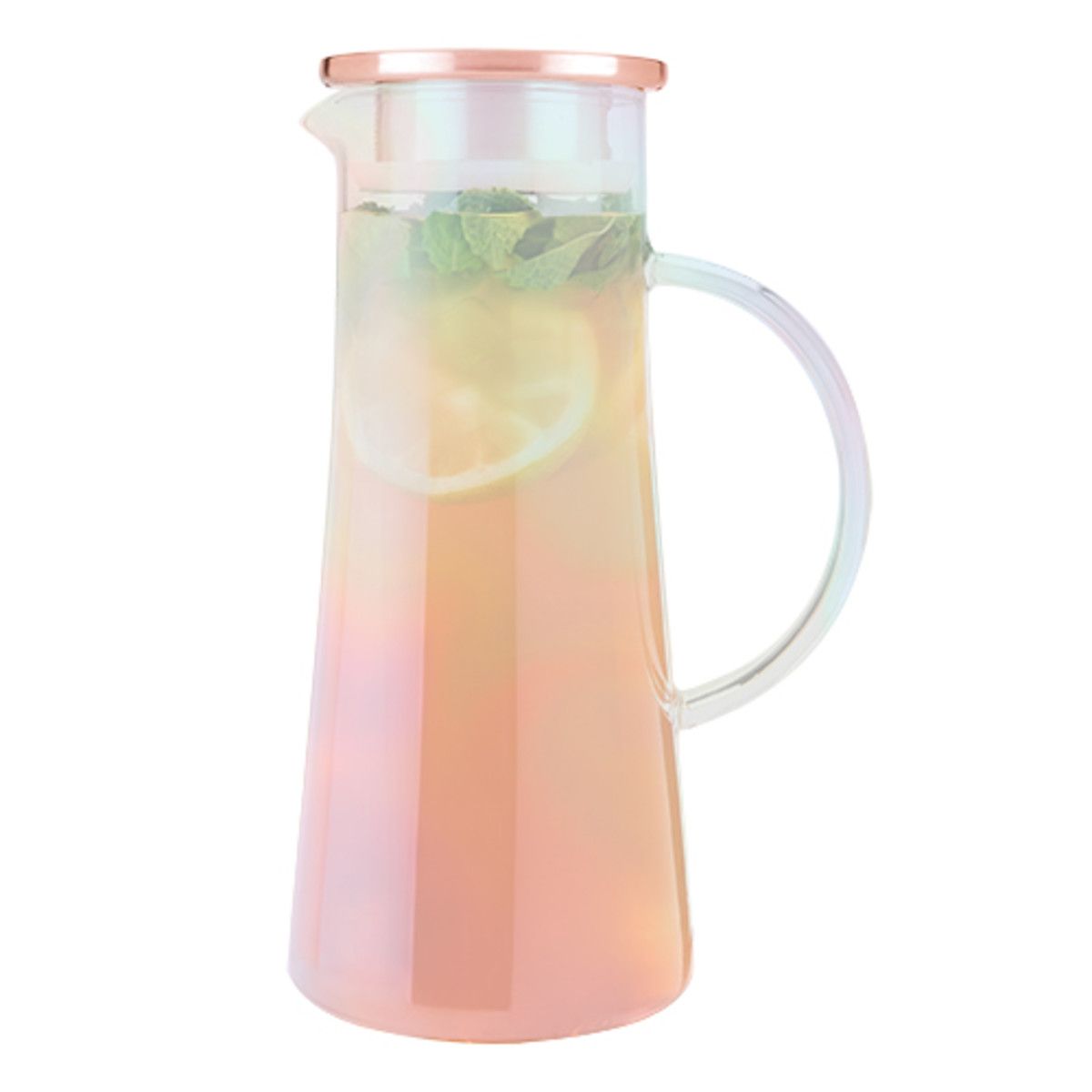 Pinky Up Charlie Iridescent Glass Iced Tea Carafe, Loose Leaf Tea  Accessories, Iced Tea Beverage Brewer, 1.5 liter Capacity