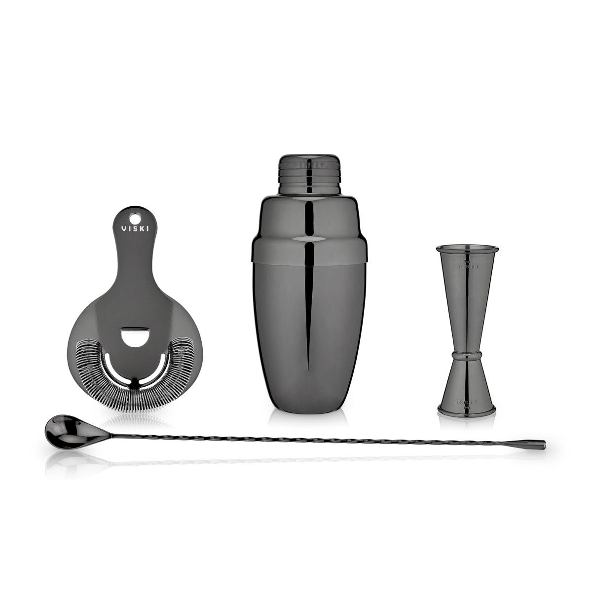 True - Black Gunmetal Barware Set