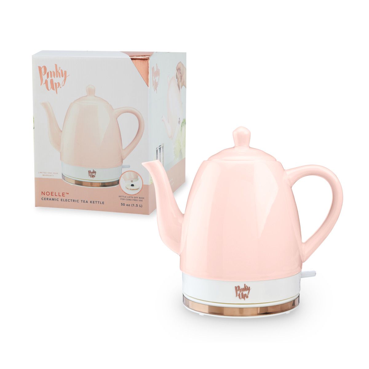 Noelle™ Pink Ceramic Electric Tea Kettle By Pinky Up®