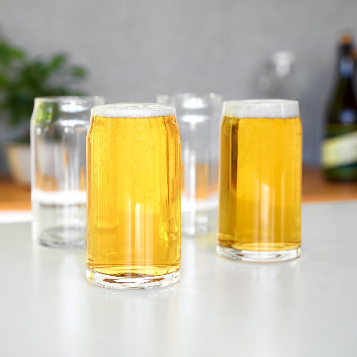 16 Ounce Libbey Beer Can Shaped Glass Jar - case of 24