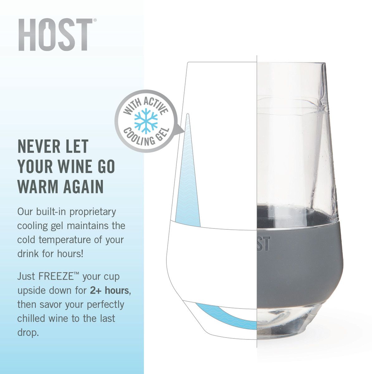 Zz Host Wine Freeze Cooling Cups 4pk