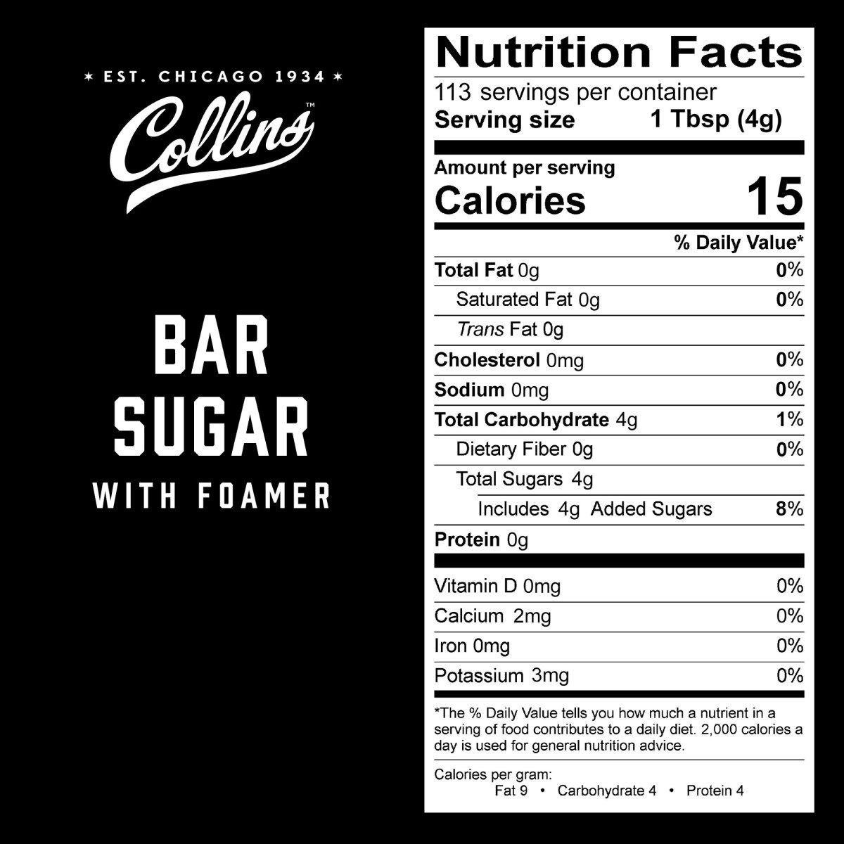 Collins Bar Sugar with Foamer  Create Foam Cocktails and Enhance