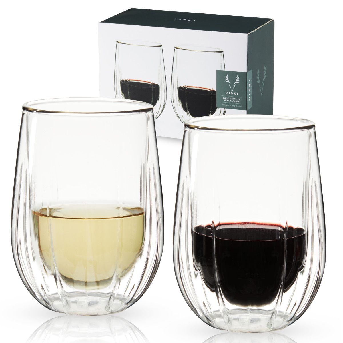 Stainless Steel Stemless Wine Glasses in Gunmetal Set of 2