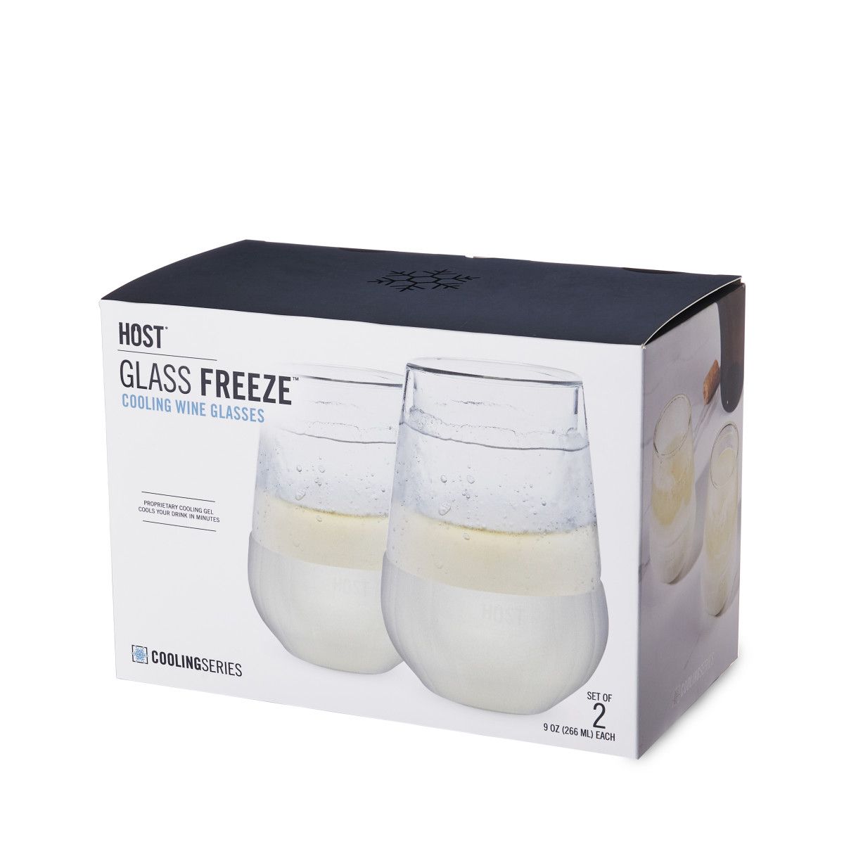 Host Freeze Cooling Glasses, Freezer Gel Stemless Wine Glasses for Red &  White Wine, Insulated Glass with Silicone Band, Set of 2, 8.5 oz