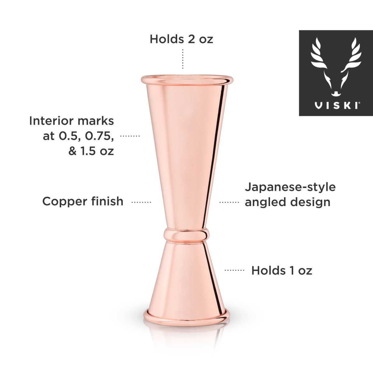 copper-finished japanese jigger with measurements inside-cocktail