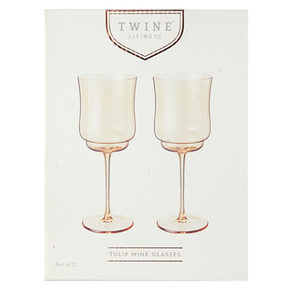 Twine Tulip Wine Glasses, Gold Amber Tinted Drinking Tumblers