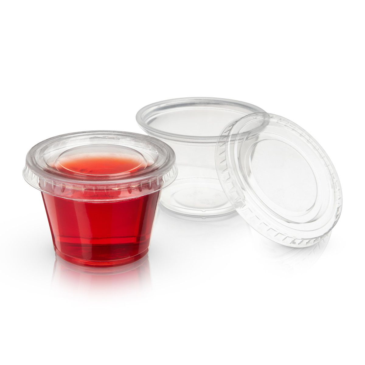 [Case Of] 2 oz. Mini Plastic Shot Glasses - Red Disposable Jello Shot Cups