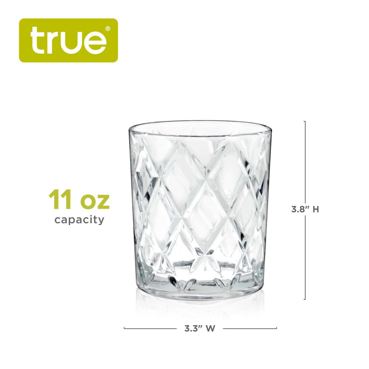 Truman Crystal Whiskey Glasses, Set of 4 - Clear