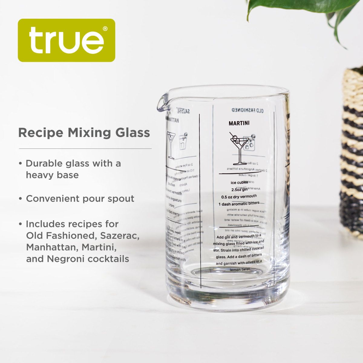 Cocktail Recipe Mixing Glass