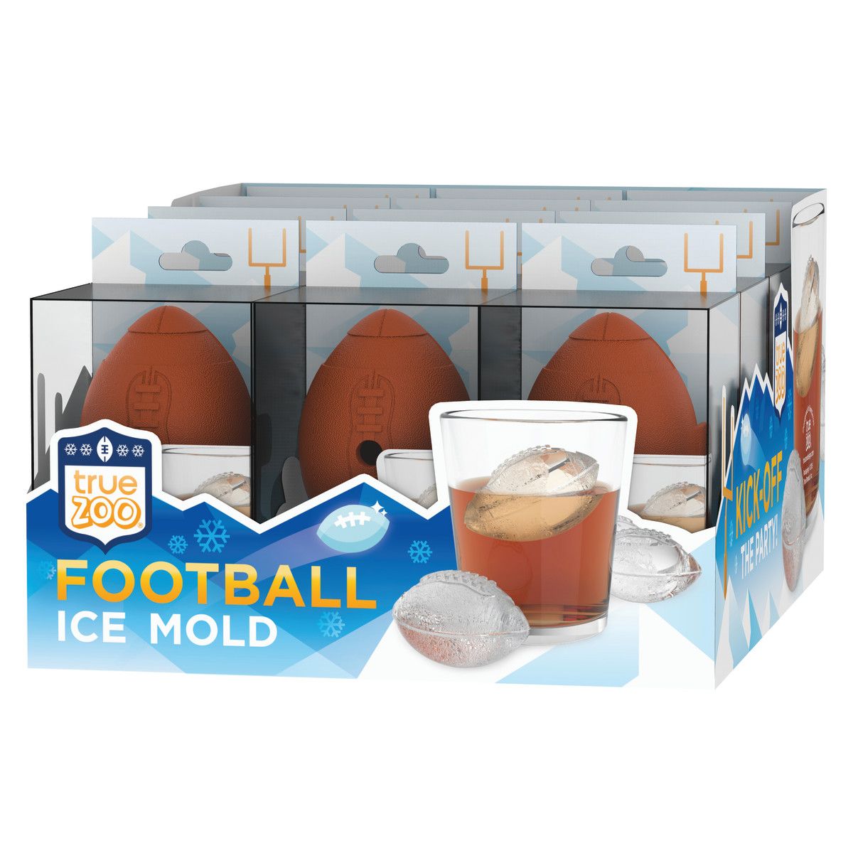 True Zoo Football Ice Mold, Dishwasher Safe Novelty Silicone 2