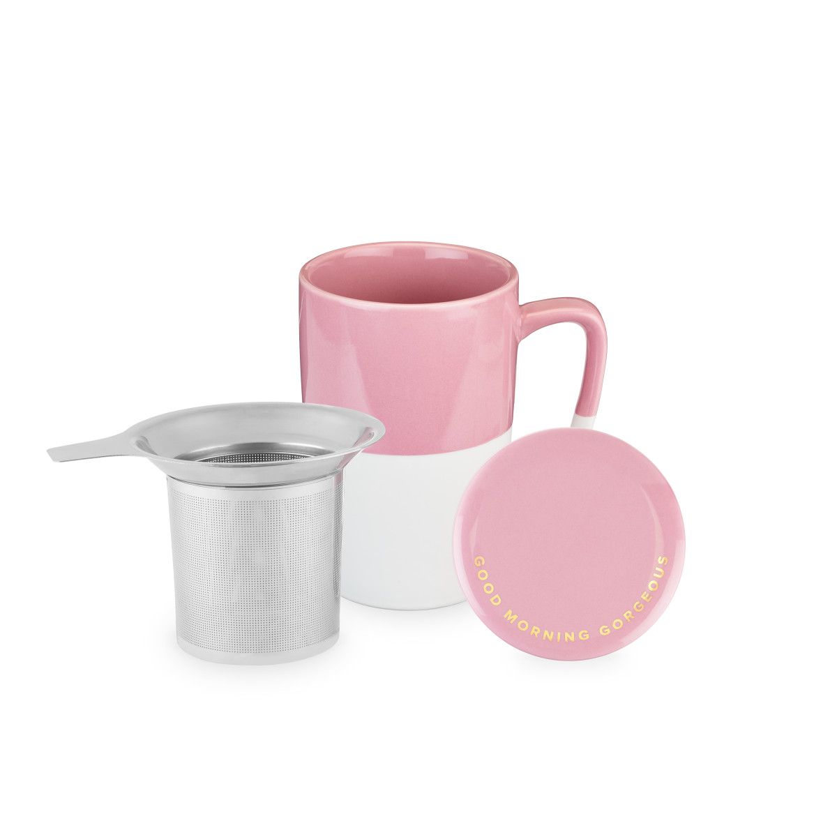 Pinky Up Delia Ceramic Tea Mug and Loose Leaf Tea Infuser, Loose