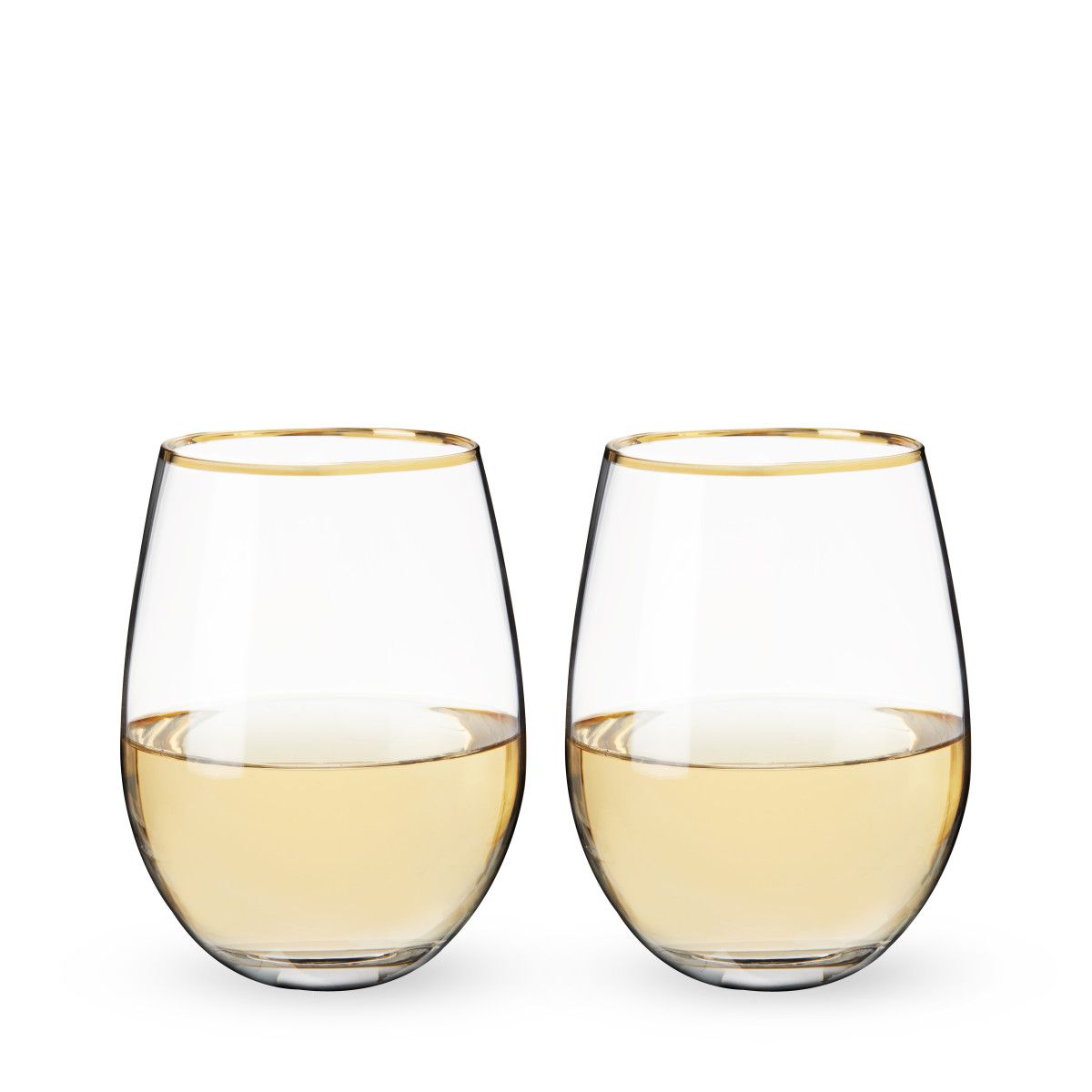 Twine Gilded Stemless Champagne Flute, Set of 2