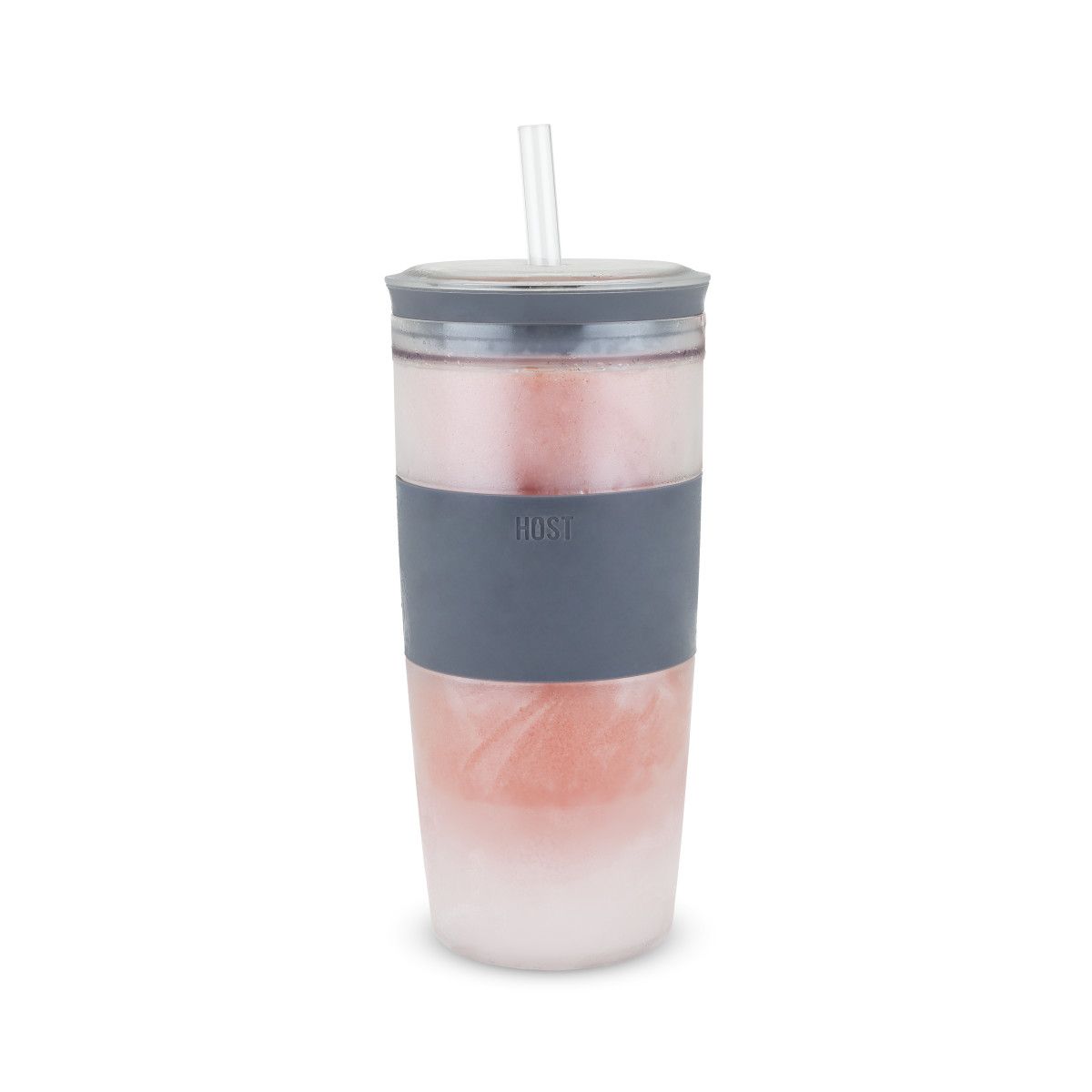 HOST Straw and Lid Plastic Double Wall Insulated Freezable Drink