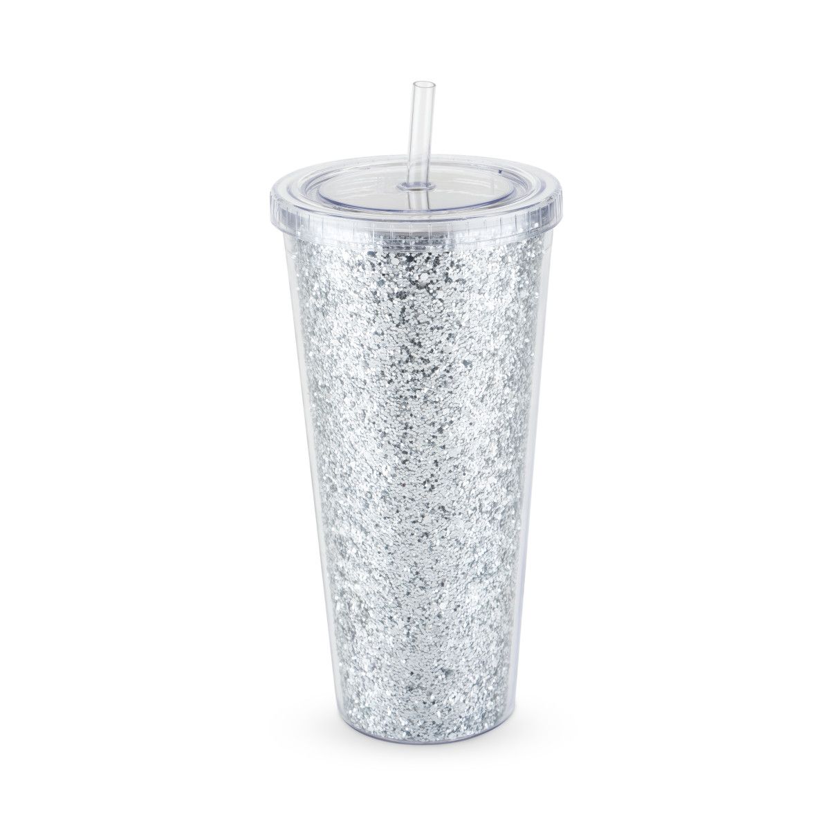 Glam Silver Double Walled Glitter Tumbler by BlushÂ®, Pack of 1