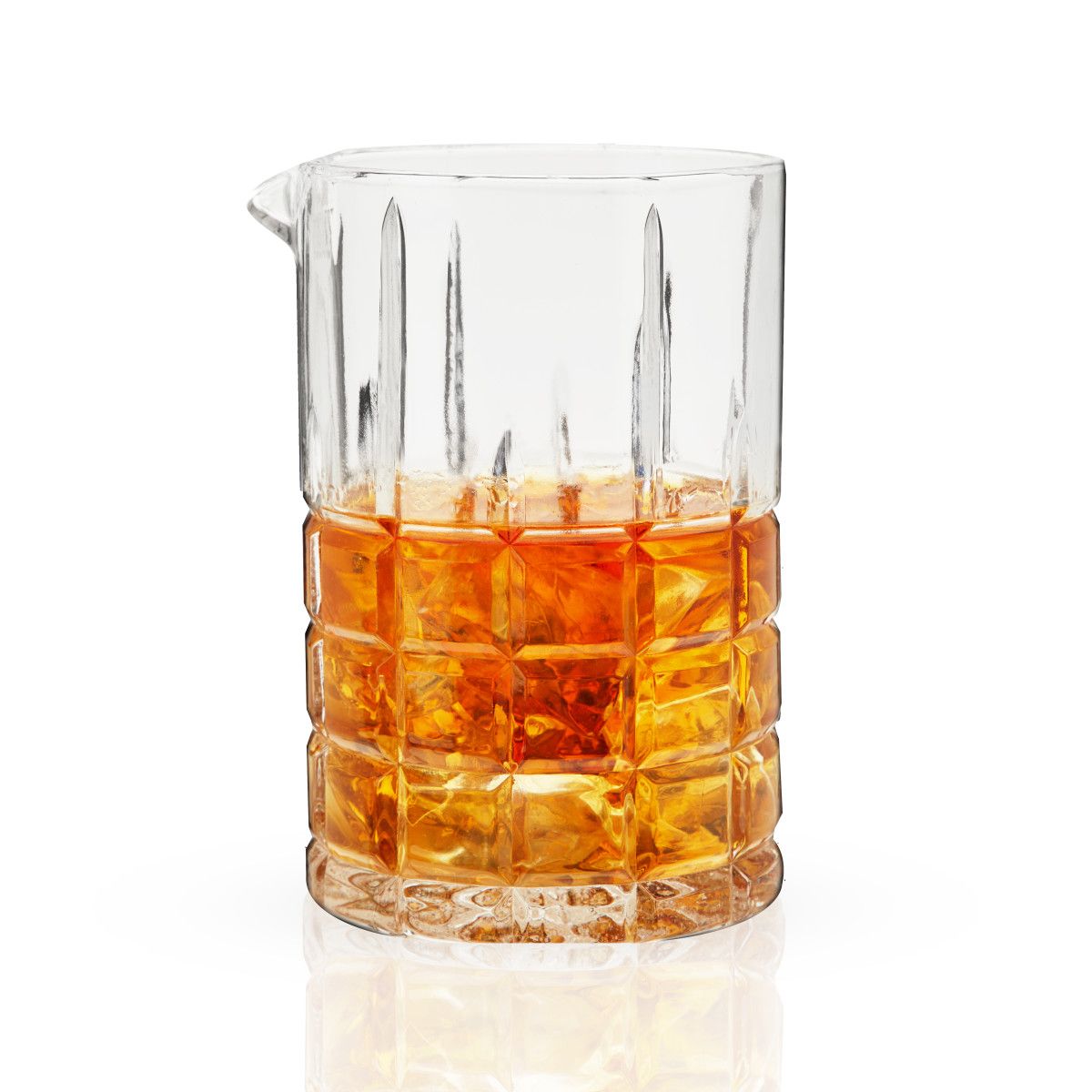 Viski Highland Highball Glasses Set of 4 - Square Cut Crystal Tumblers,  Holds 12 oz