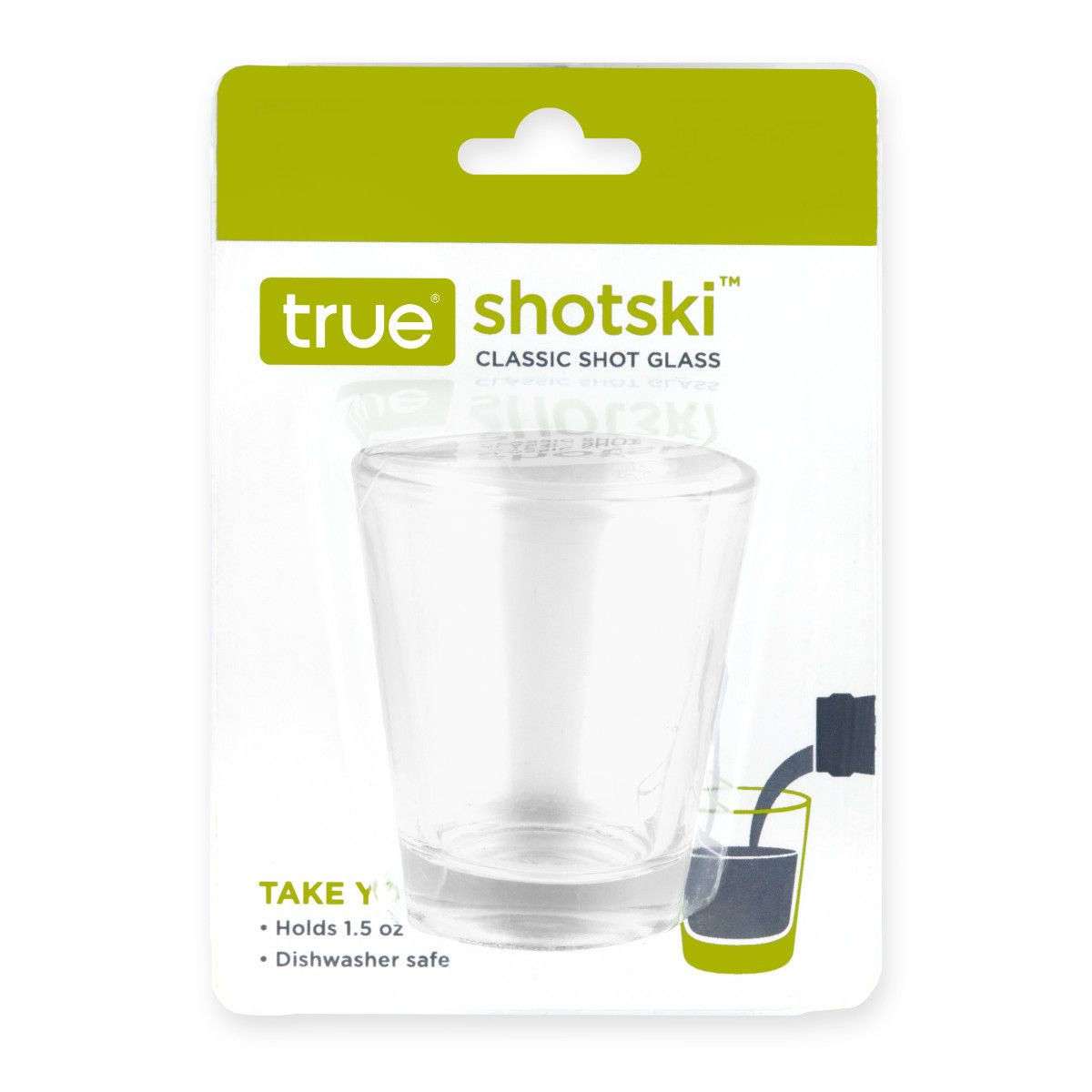 2 oz. Glass Shot Glass - Carded, Pak-it Products