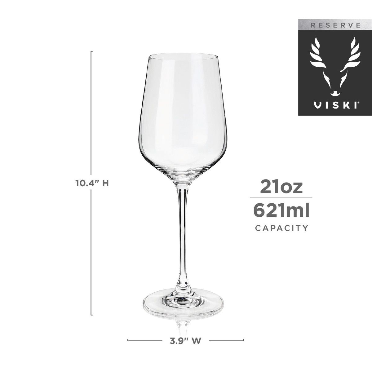 Viski Reserve Inez Crystal Bordeaux Wine Glasses - European