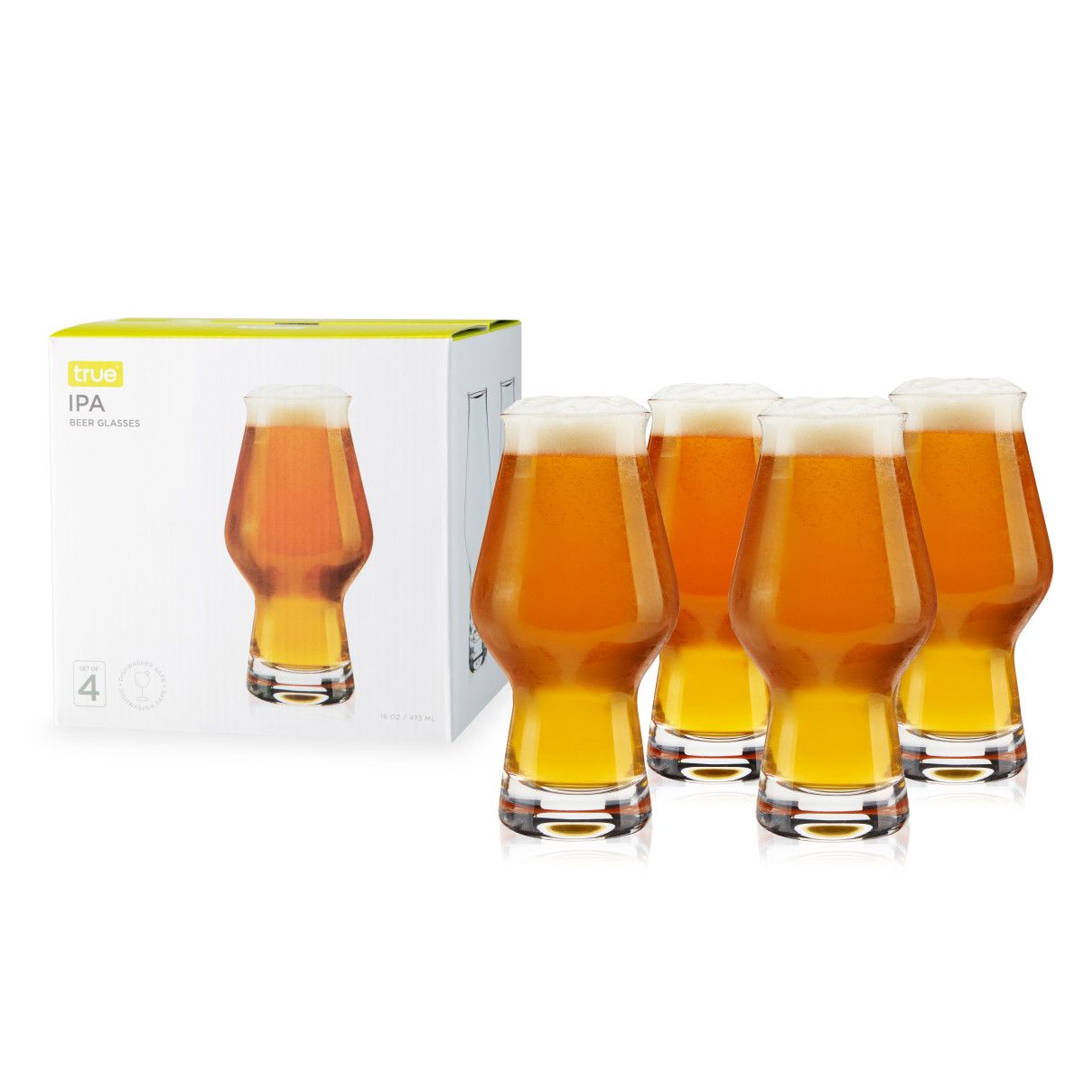 IPA Beer Glasses, Set of 4 by True