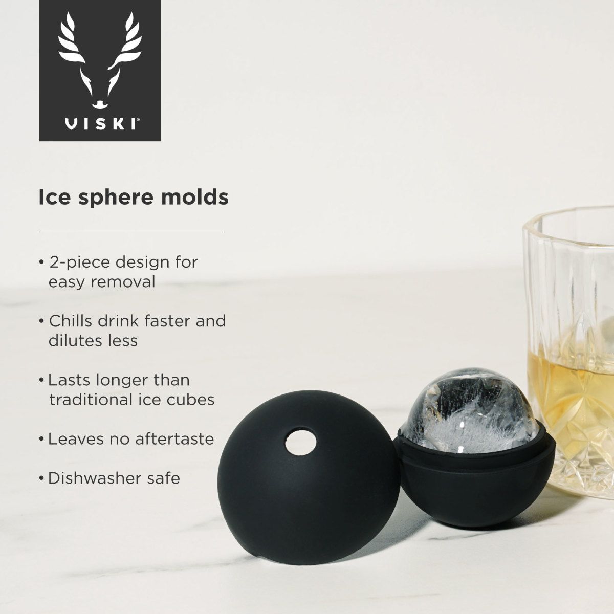 The Original Whiskey Ball Duo Gift Set (2 Round Ice Molds, 2 Libby