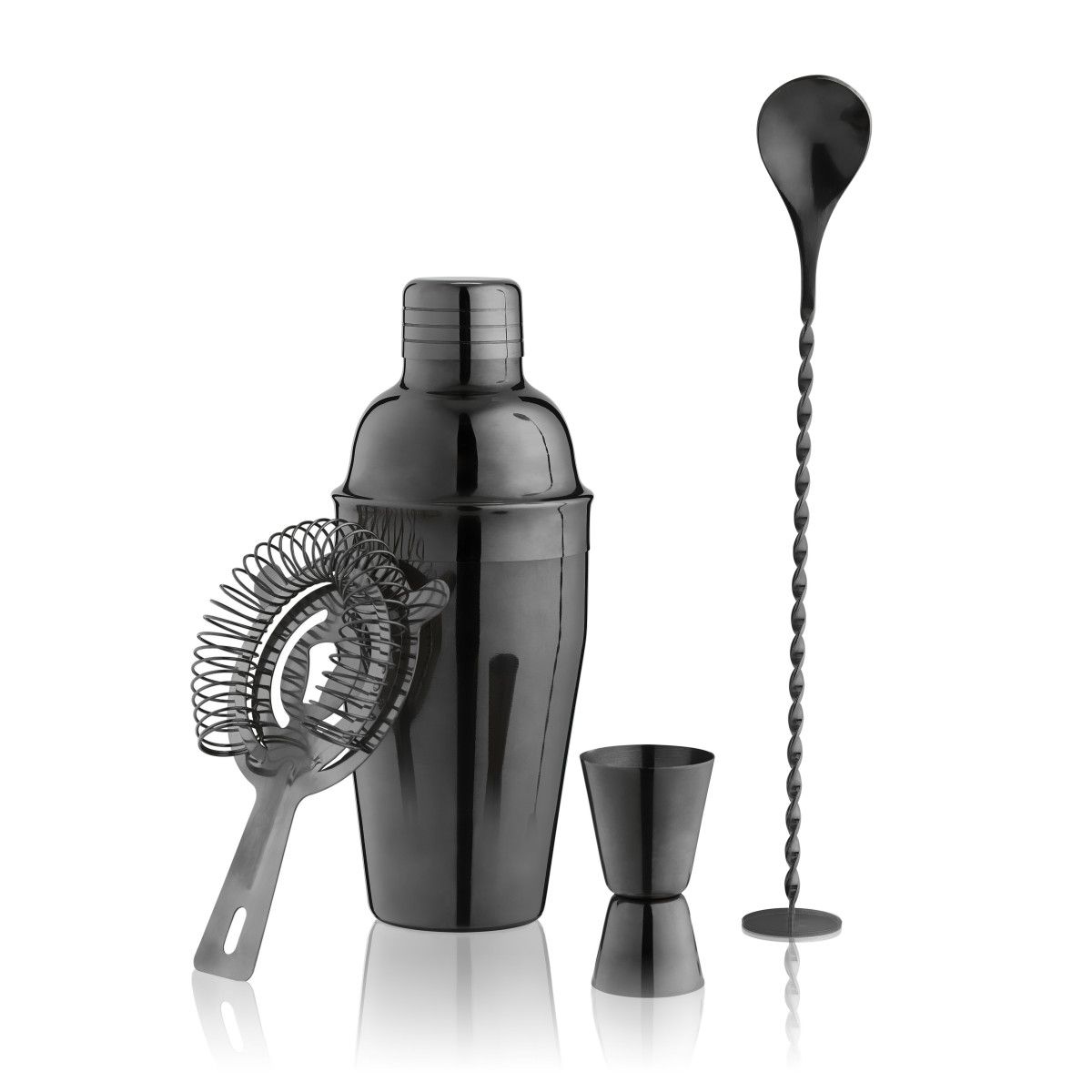 True - Black Gunmetal Barware Set