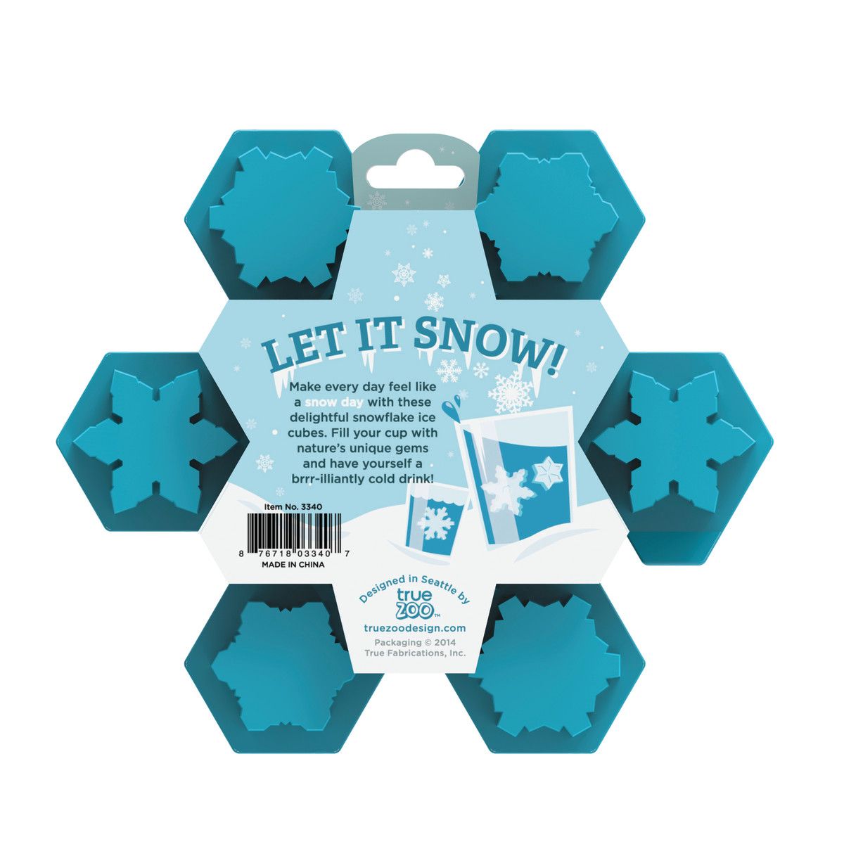 TrueZoo Snowflake Silicone Ice Cube Tray, Novelty Large Mold Makes 12  Snowflake Ice Cubes, Blue, Set of 1: Home & Kitchen 