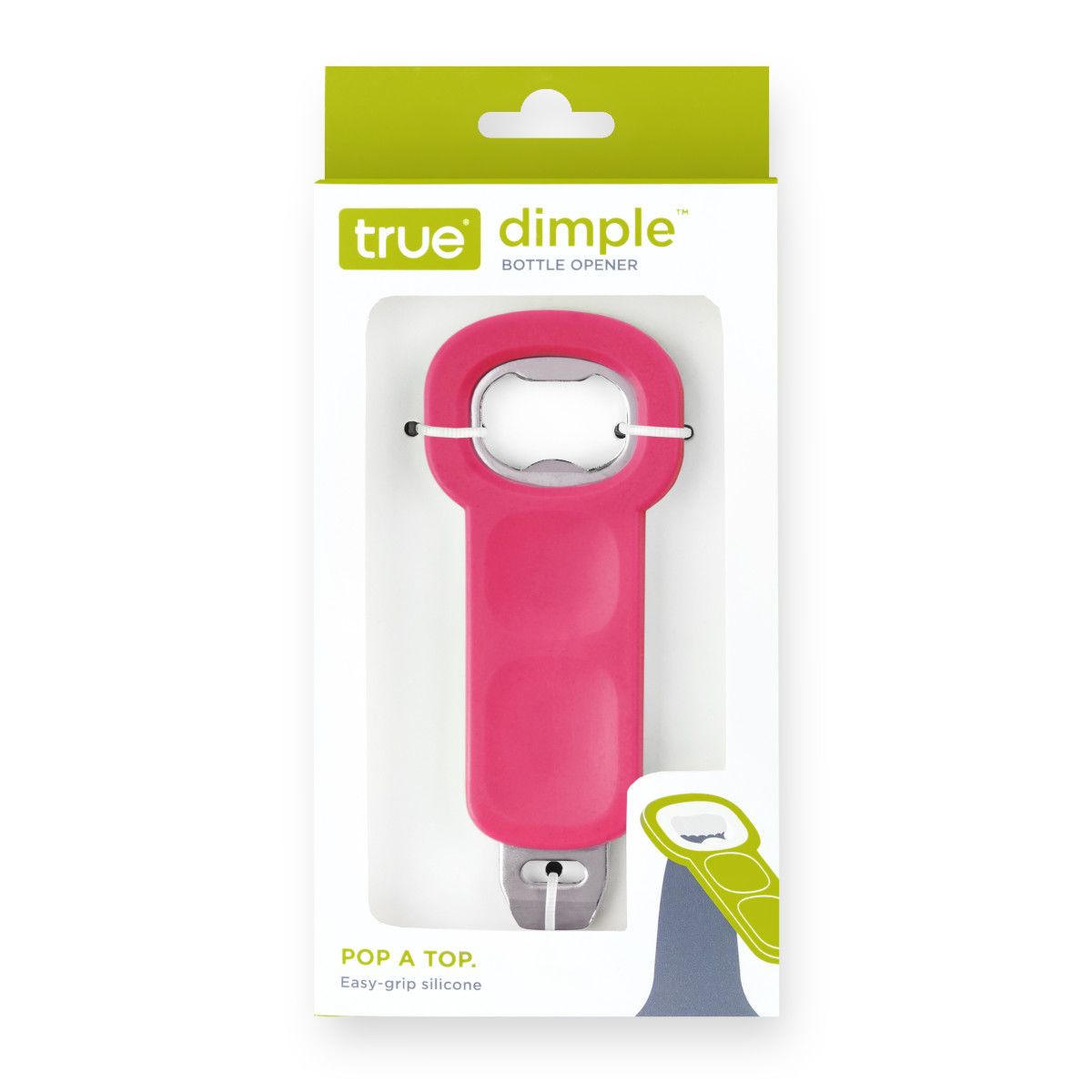 True Dimple: Bottle Can Opener Pink Easy-grip silicone