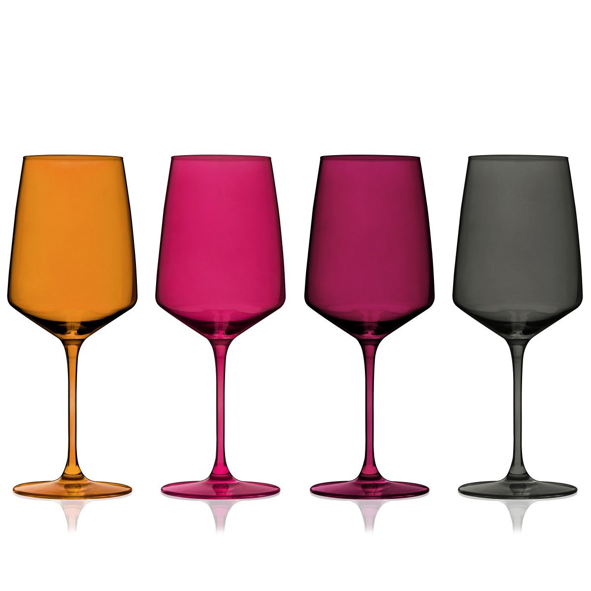 Reserve Nouveau Crystal Wine Glasses in Sunset By Viski (set